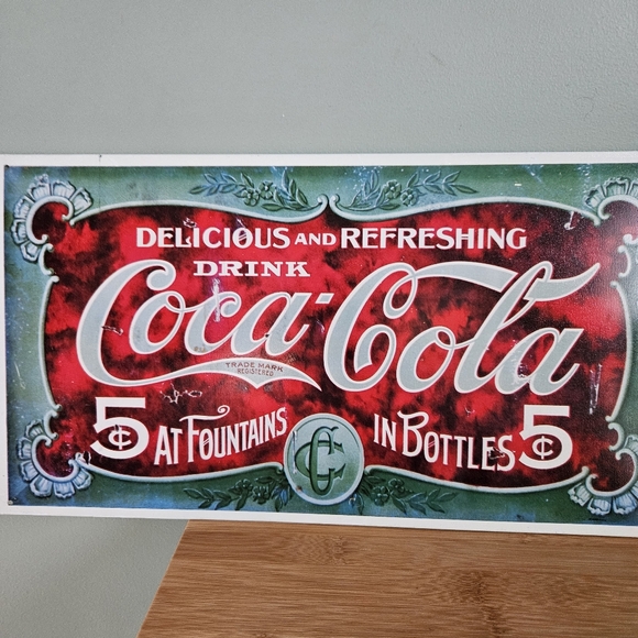 Two Coca-Cola Vintage Style Metal Signs, Antique - Picture 2 of 16